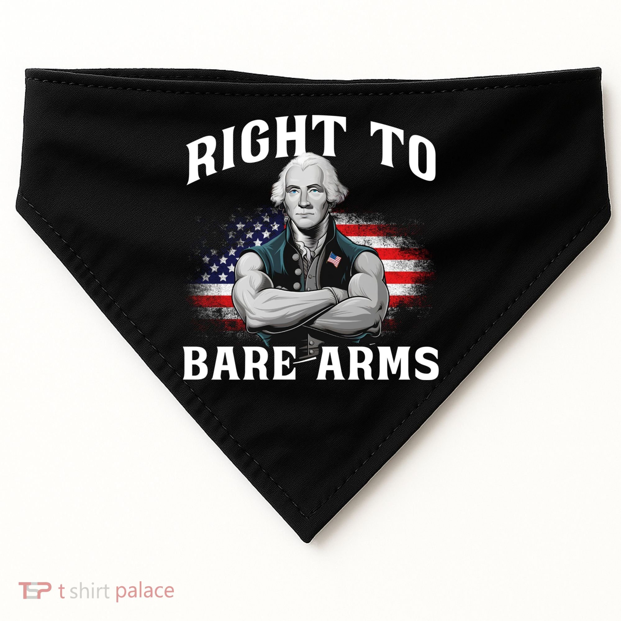 Right To Bare Arms 4th Of July Funny Gym George Washington USA-Made Doggie Bandana