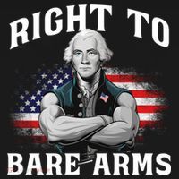 Right To Bare Arms 4th Of July Funny Gym George Washington Women's Hoodie thumb 2