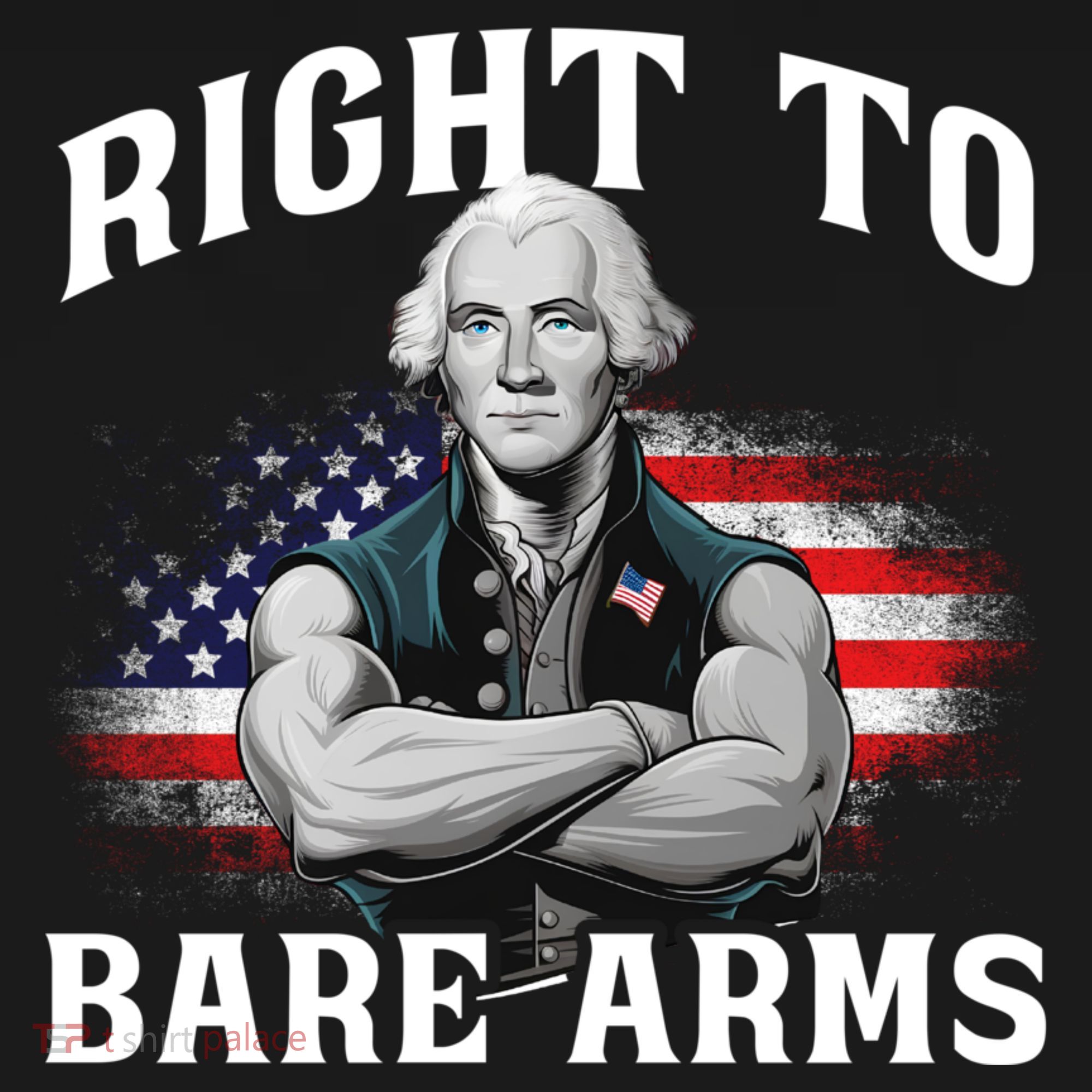 Right To Bare Arms 4th Of July Funny Gym George Washington Baby Bodysuit