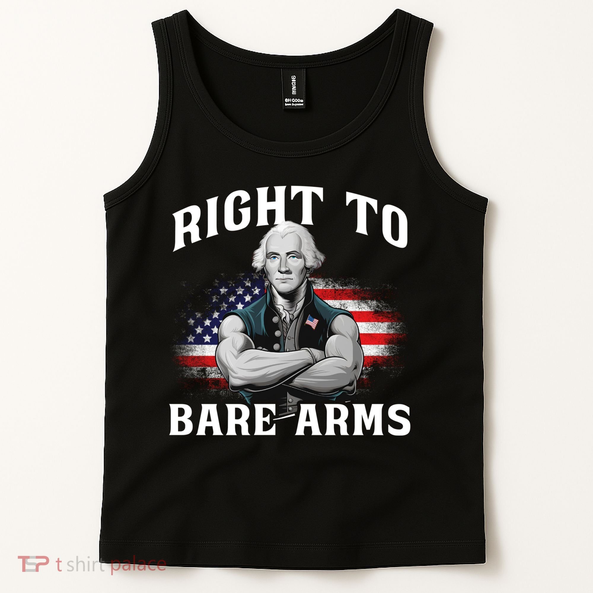 Right To Bare Arms 4th Of July Funny Gym George Washington Tank Top