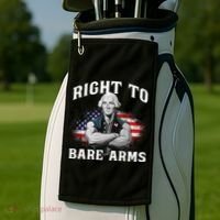 Right To Bare Arms 4th Of July Funny Gym George Washington Golf Towel thumb 2