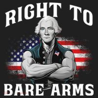 Right To Bare Arms 4th Of July Funny Gym George Washington Golf Towel thumb 3