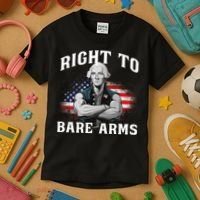 Right To Bare Arms 4th Of July Funny Gym George Washington Kids T-Shirt thumb 3