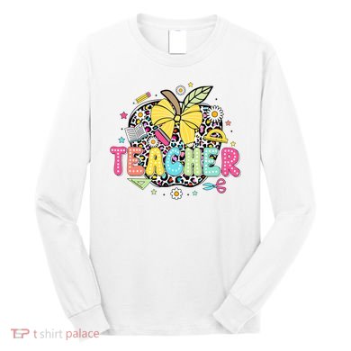 Retro Teacher Back To School First Day Of School Long Sleeve Shirt