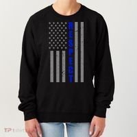 Respect The Blue Support Our Police American Flag Women's Sweatshirt thumb 0