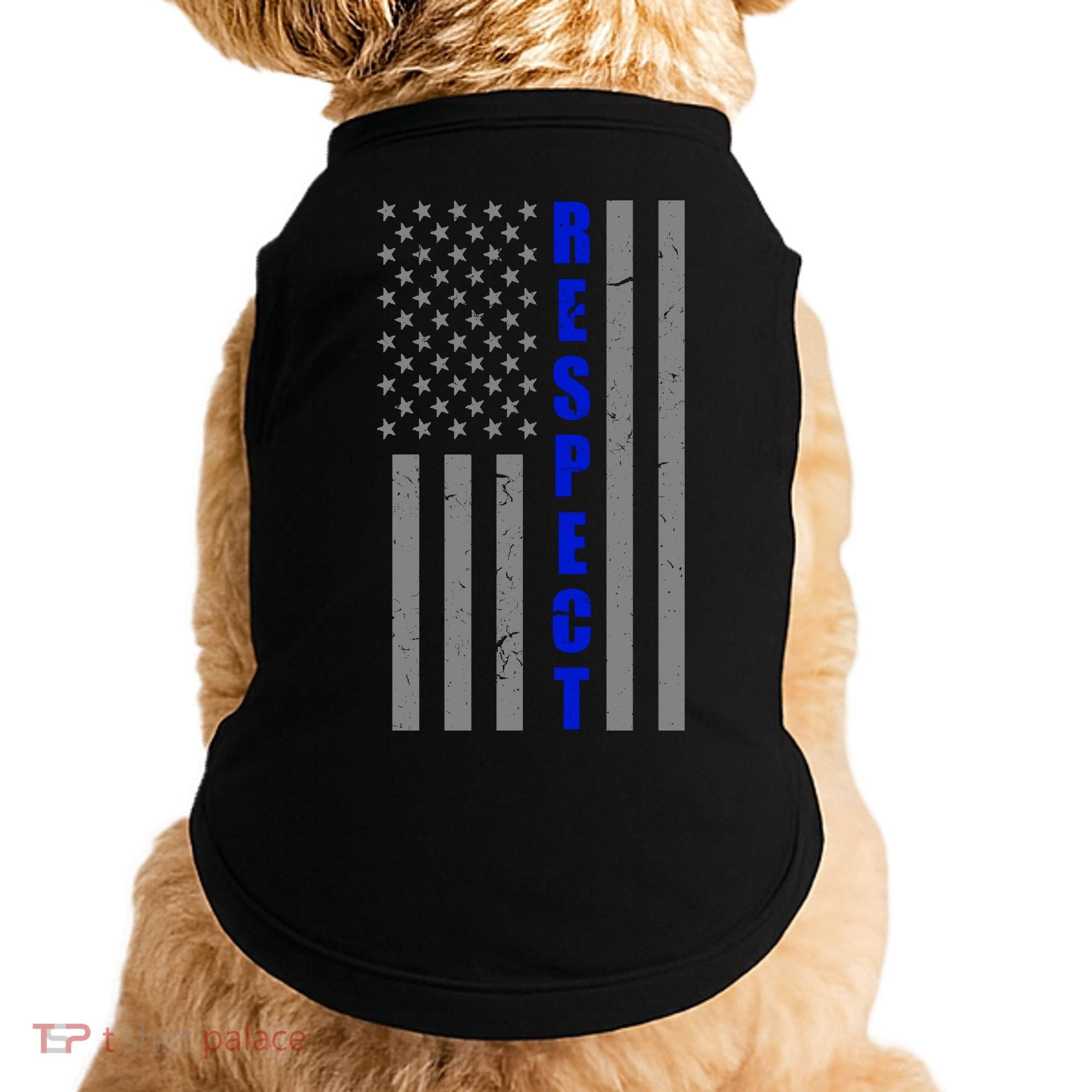 Respect The Blue Support Our Police American Flag Doggie Tank