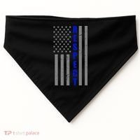 Respect The Blue Support Our Police American Flag USA-Made Doggie Bandana thumb 0