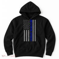 Respect The Blue Support Our Police American Flag Hoodie thumb 0