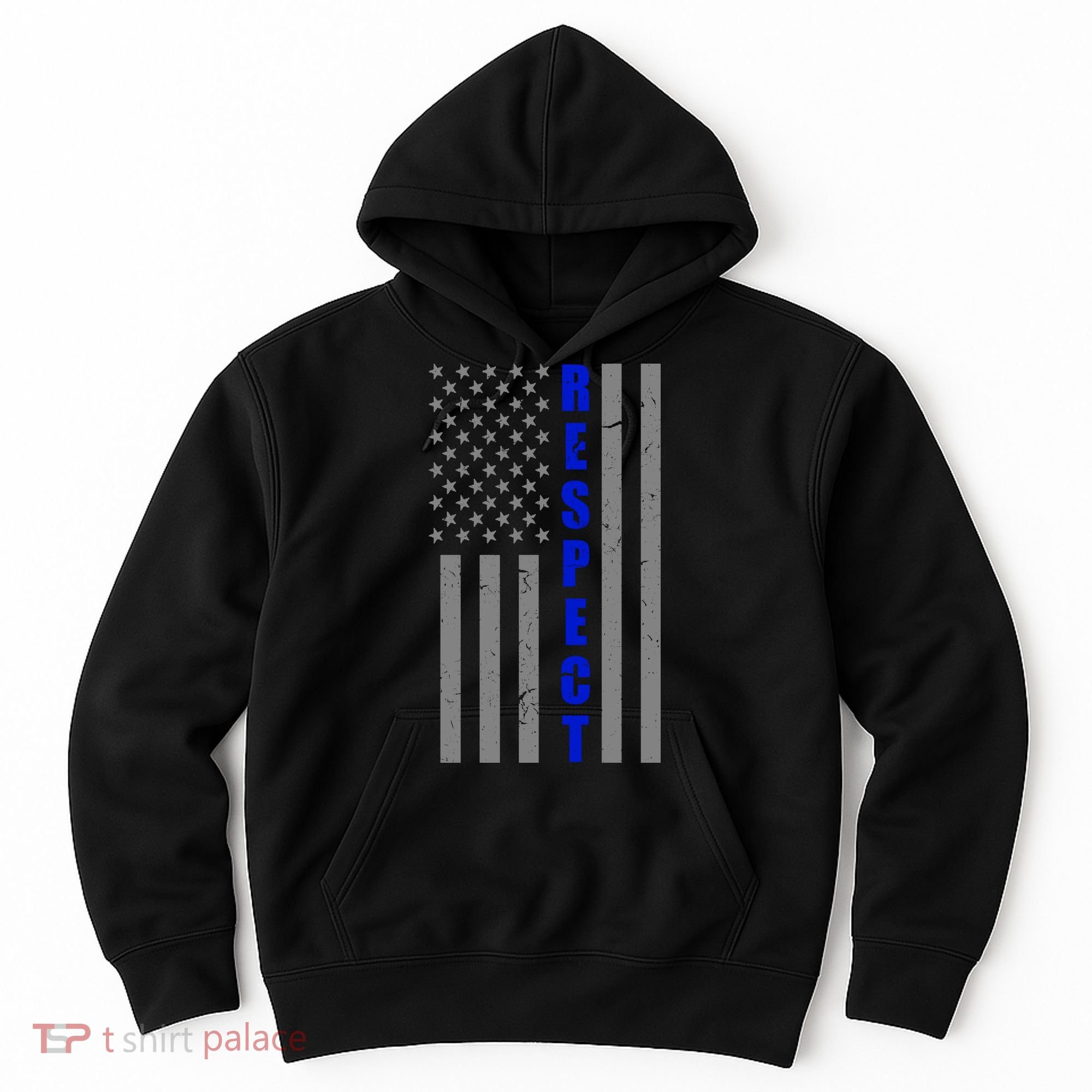 Respect The Blue Support Our Police American Flag Hoodie