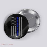 Respect The Blue Support Our Police American Flag Button thumb 0