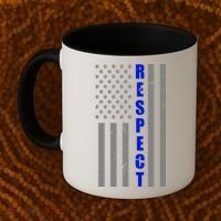 Respect The Blue Support Our Police American Flag Coffee Mug thumb 2