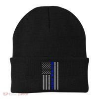 Respect The Blue Support Our Police American Flag Beanie thumb 0