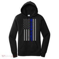 Respect The Blue Support Our Police American Flag Women's Hoodie thumb 0