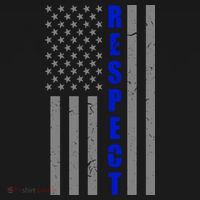 Respect The Blue Support Our Police American Flag Women's Hoodie thumb 2