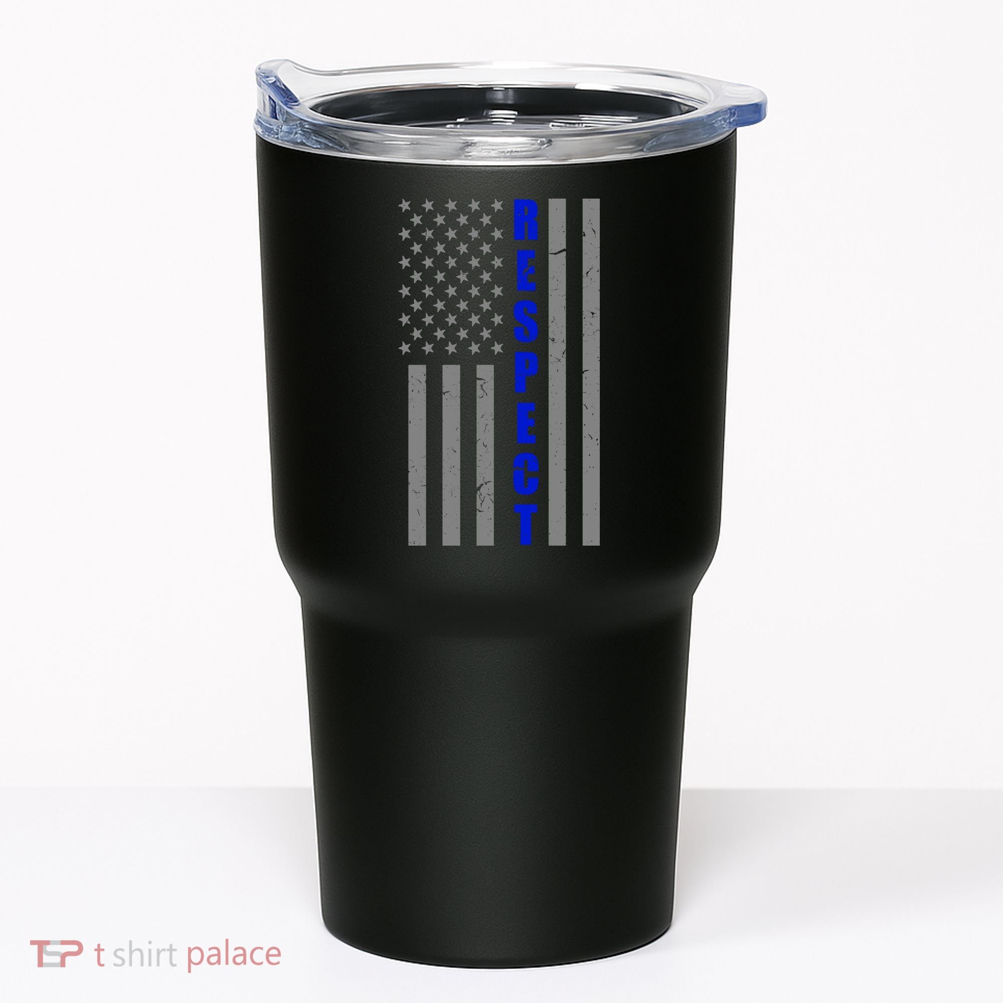 Respect The Blue Support Our Police American Flag Tumbler