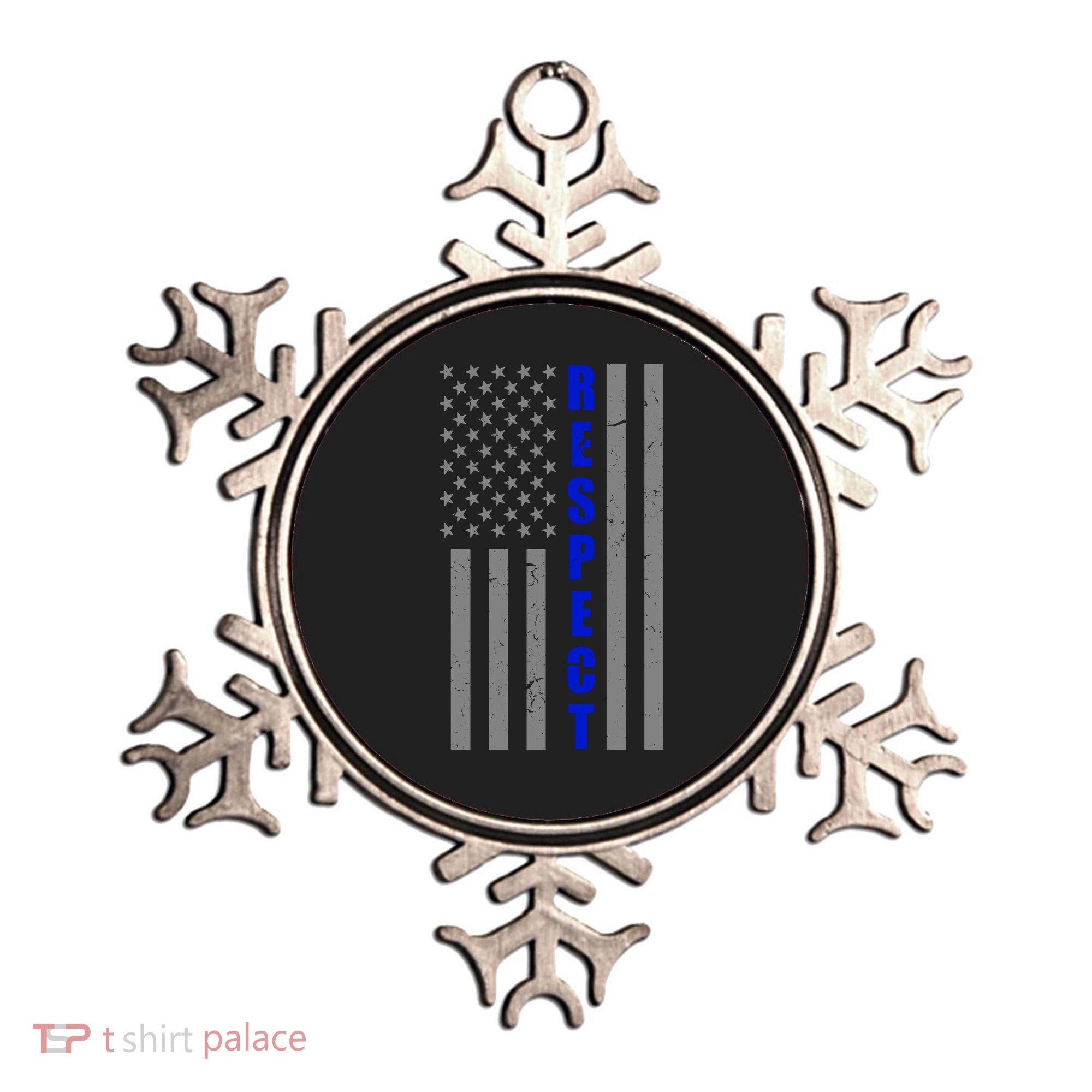 Respect The Blue Support Our Police American Flag Ornament