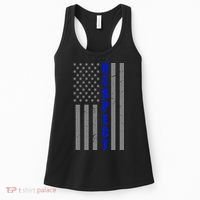 Respect The Blue Support Our Police American Flag Women's Tank Top thumb 0