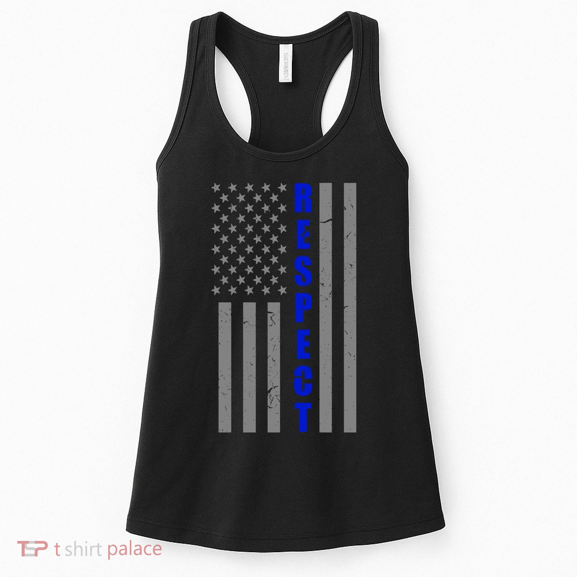 Respect The Blue Support Our Police American Flag Women's Tank Top