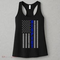 Respect The Blue Support Our Police American Flag Women's Tank Top thumb 3
