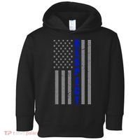 Respect The Blue Support Our Police American Flag Toddler Hoodie thumb 0