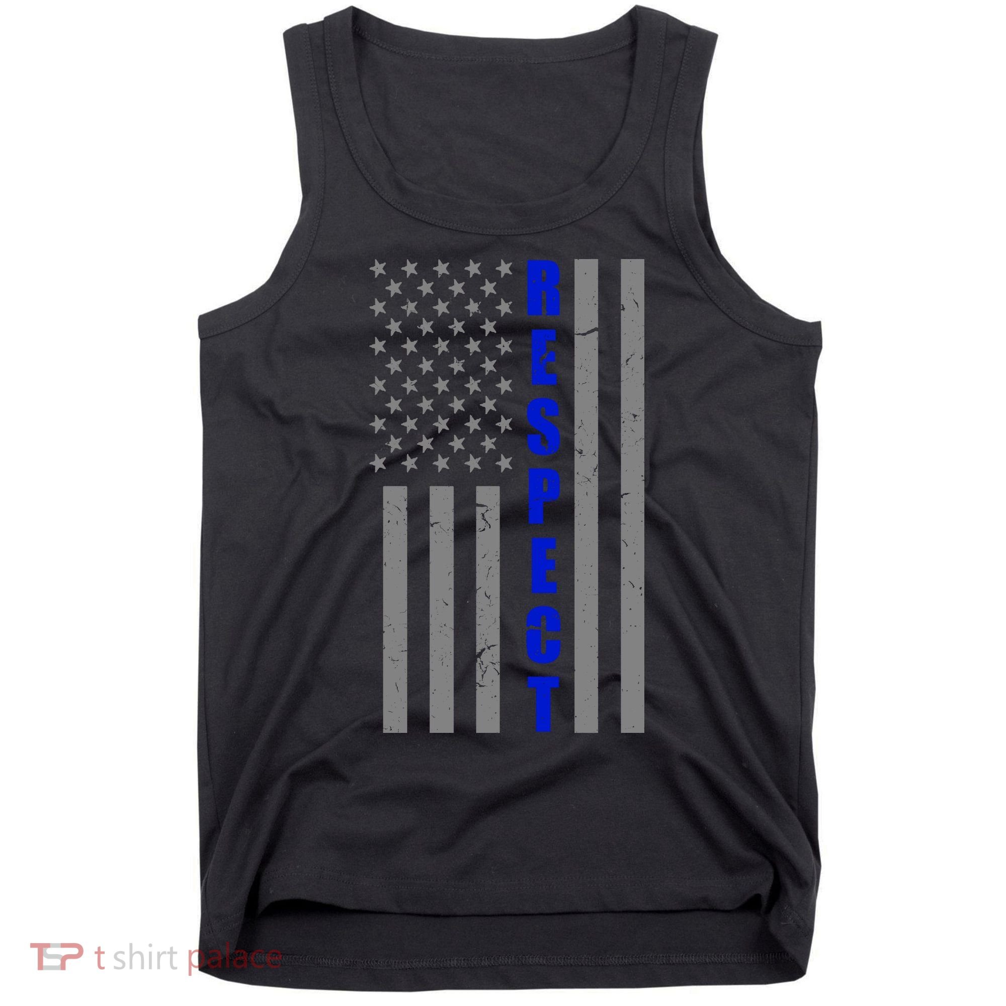 Respect The Blue Support Our Police American Flag Tank Top