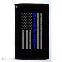 Respect The Blue Support Our Police American Flag Golf Towel thumb 0