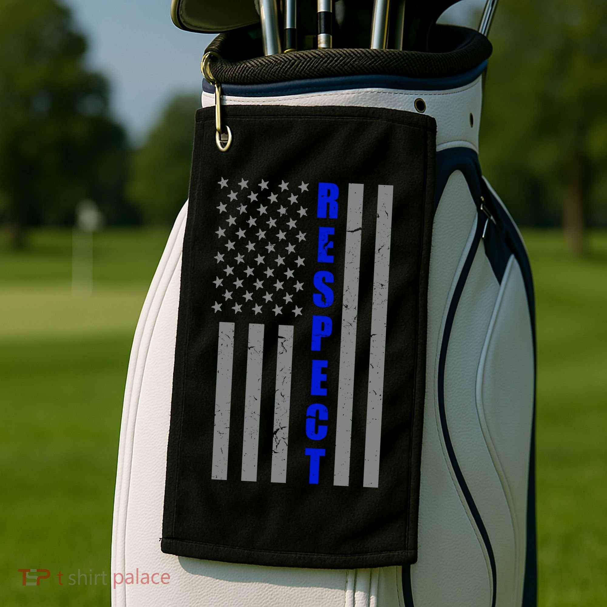 Respect The Blue Support Our Police American Flag Golf Towel