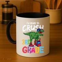 Ready To Crush Third Grade T Rex Cute 3Rd Grade Gift Coffee Mug thumb 4