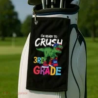Ready To Crush Third Grade T Rex Cute 3Rd Grade Gift Golf Towel thumb 2