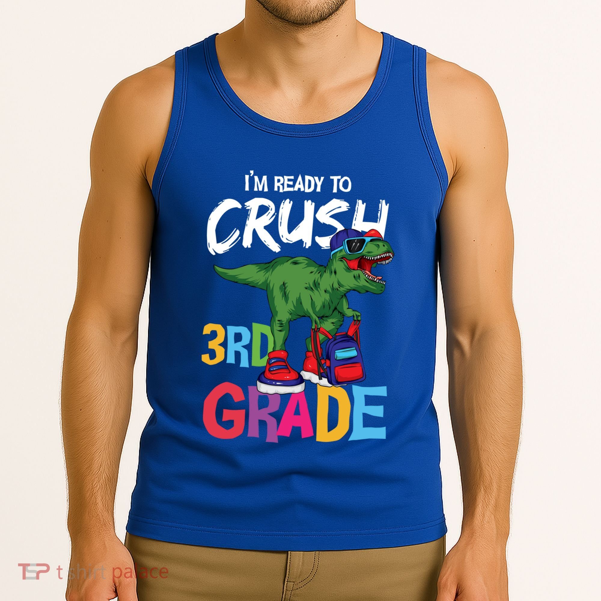 Ready To Crush Third Grade T Rex Cute 3Rd Grade Gift Tank Top
