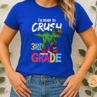 Ready To Crush Third Grade T Rex Cute 3Rd Grade Gift Women's T-Shirt thumb 2