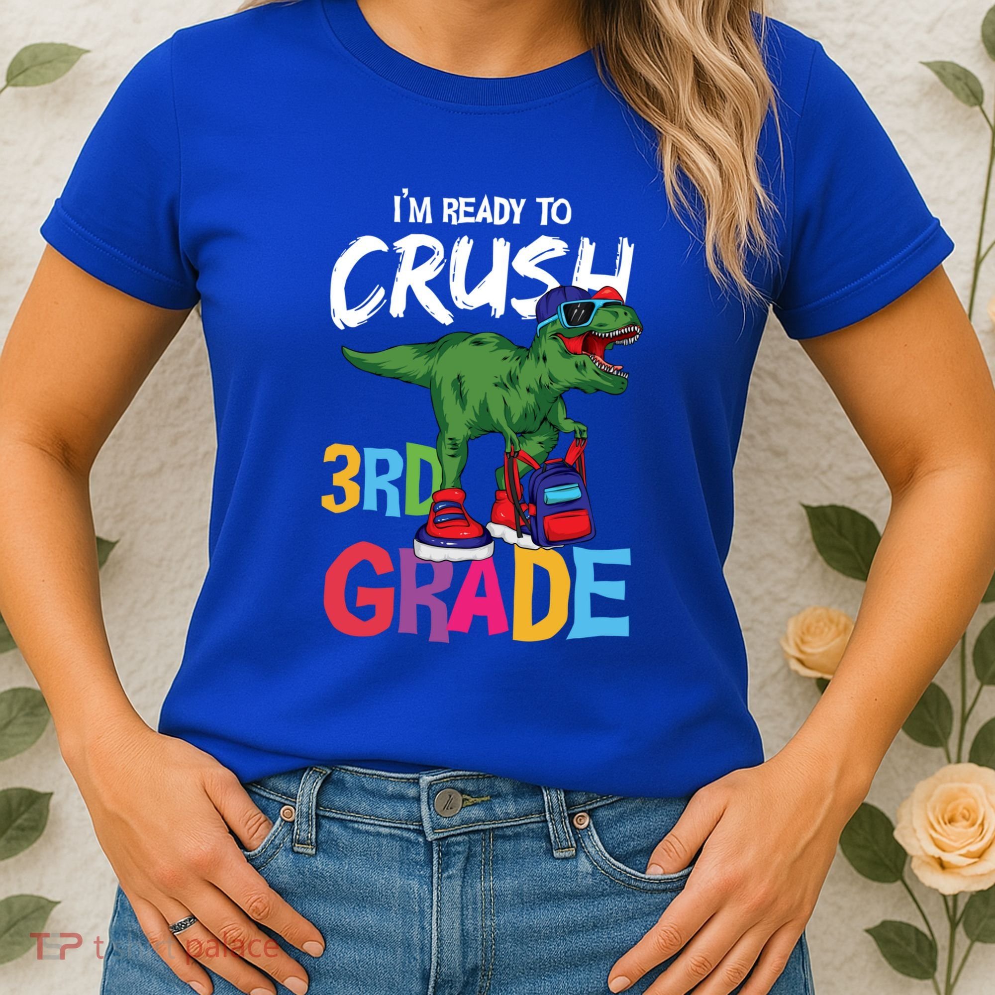 Ready To Crush Third Grade T Rex Cute 3Rd Grade Gift Women's T-Shirt