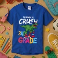 Ready To Crush Third Grade T Rex Cute 3Rd Grade Gift Kids T-Shirt thumb 3