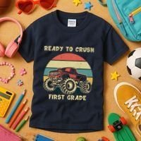 Ready To Crush First Grade Back To School Kids T-Shirt thumb 3