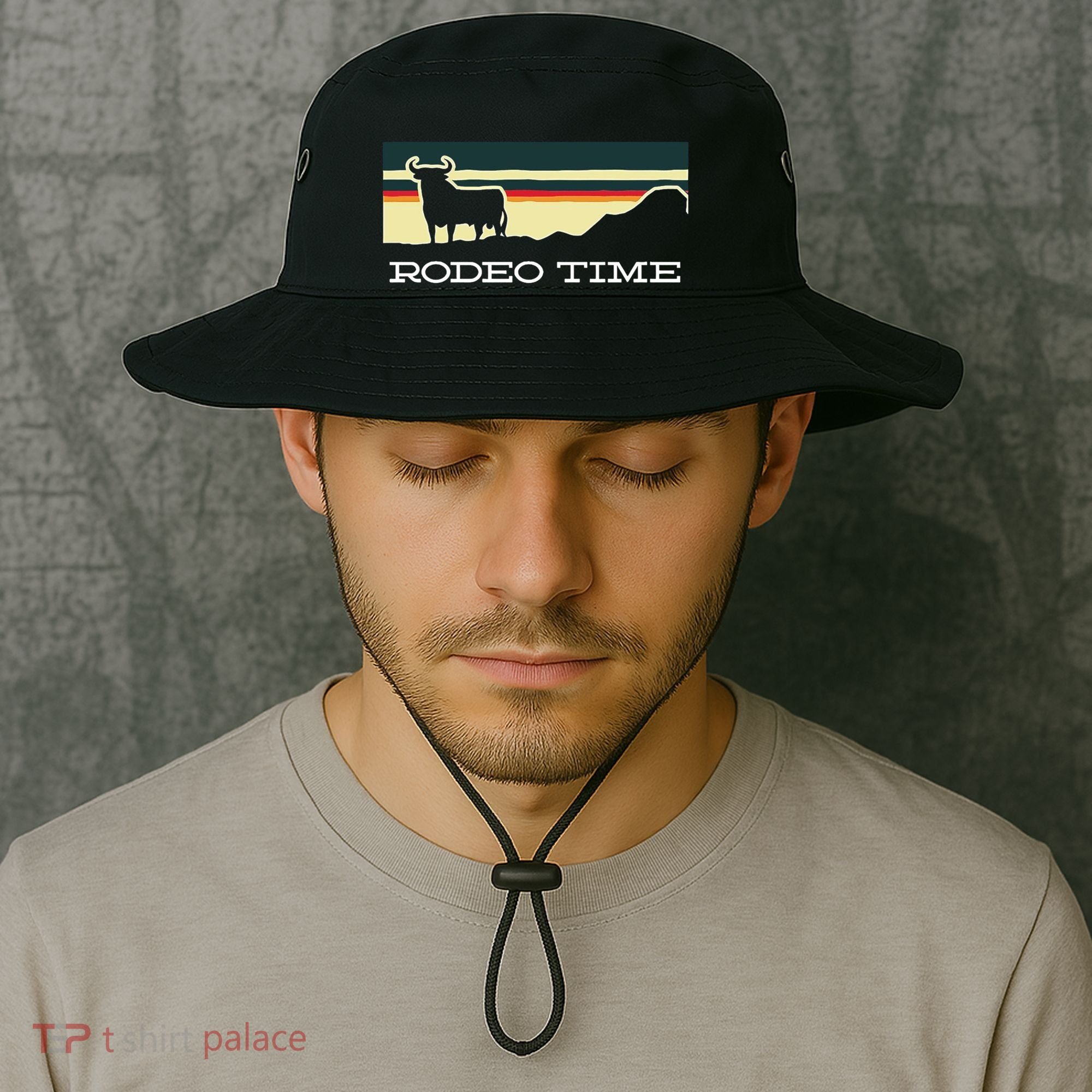 Rodeo Time Cowboy Wild West Cow Horseman Ranch Lasso Boots Bucket Hat