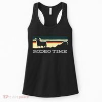 Rodeo Time Cowboy Wild West Cow Horseman Ranch Lasso Boots Women's Tank Top thumb 0