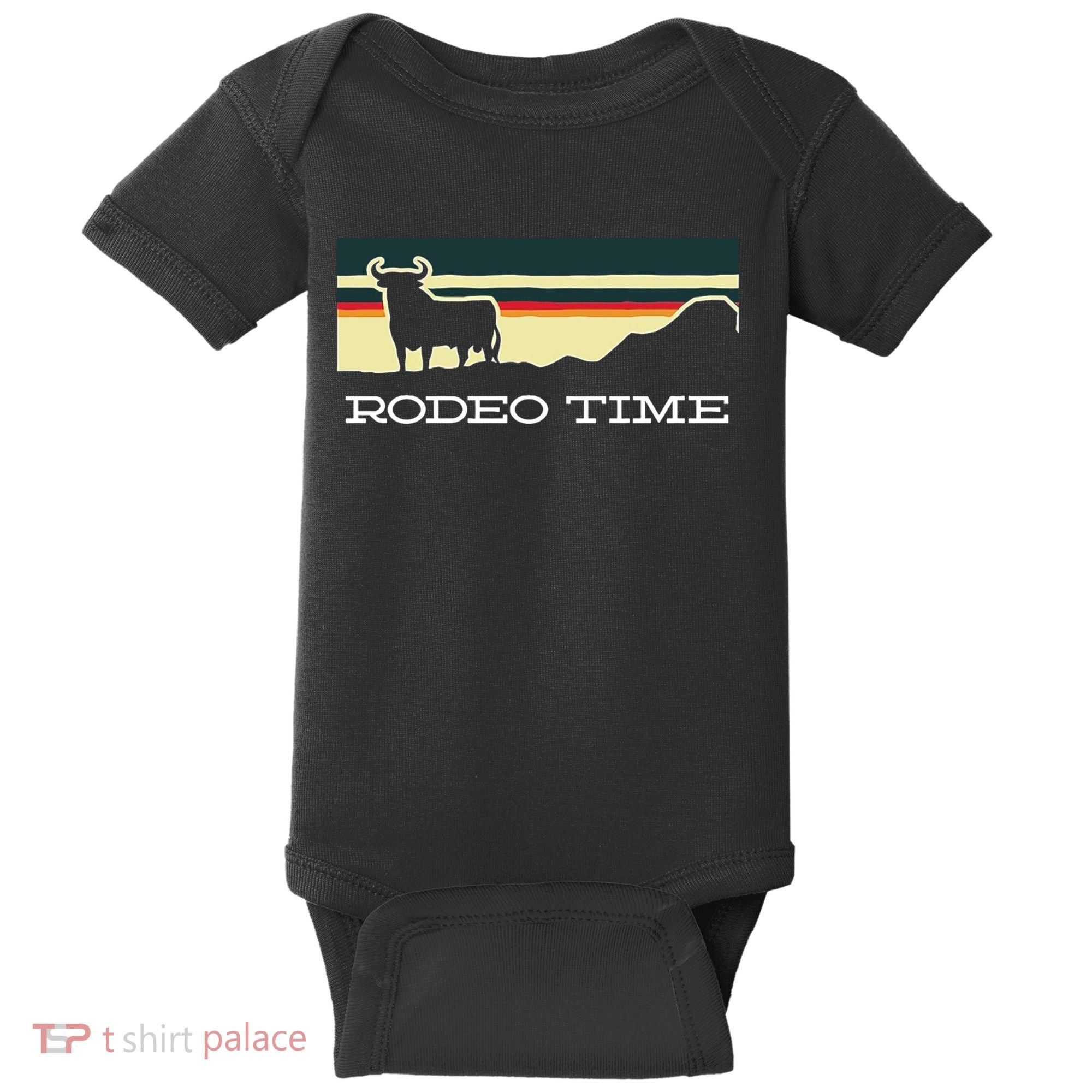Rodeo Time Cowboy Wild West Cow Horseman Ranch Lasso Boots Baby Bodysuit