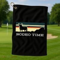 Rodeo Time Cowboy Wild West Cow Horseman Ranch Lasso Boots Golf Towel thumb 1