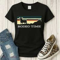 Rodeo Time Cowboy Wild West Cow Horseman Ranch Lasso Boots Women's T-Shirt thumb 3