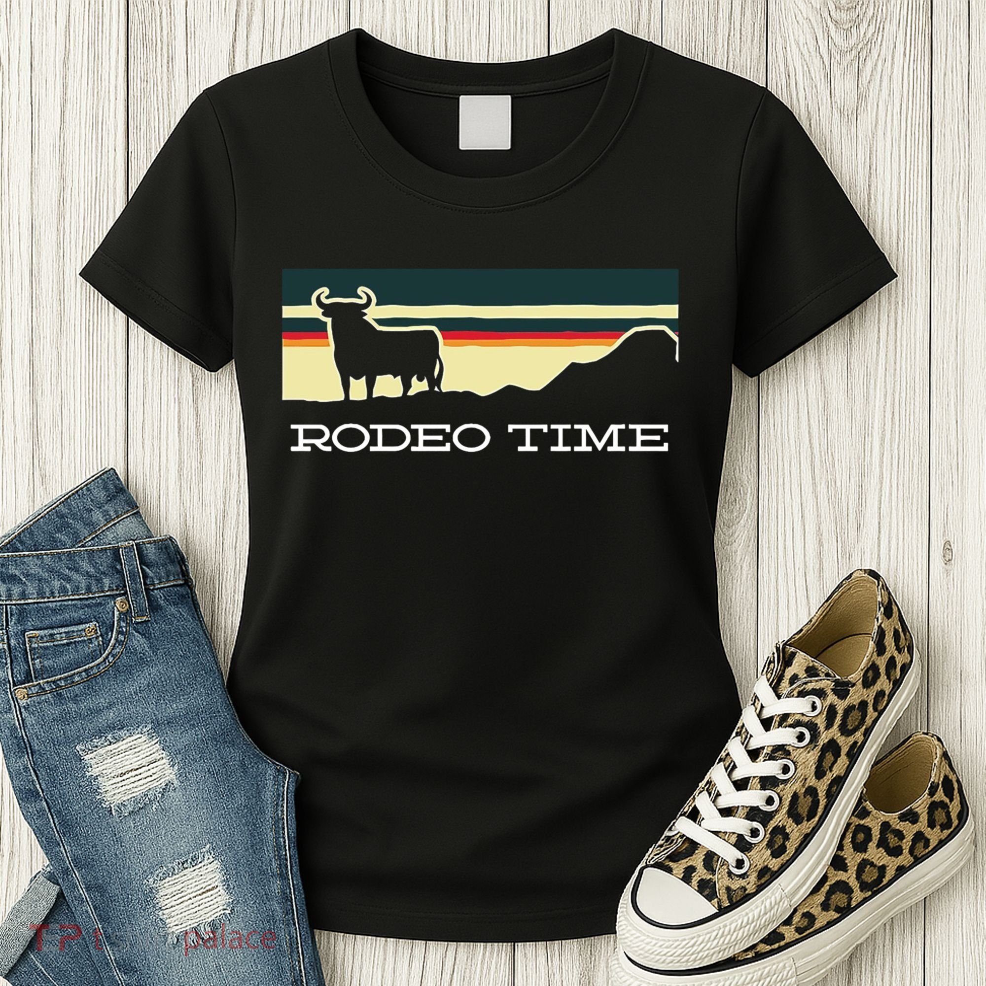 Rodeo Time Cowboy Wild West Cow Horseman Ranch Lasso Boots Women's T-Shirt