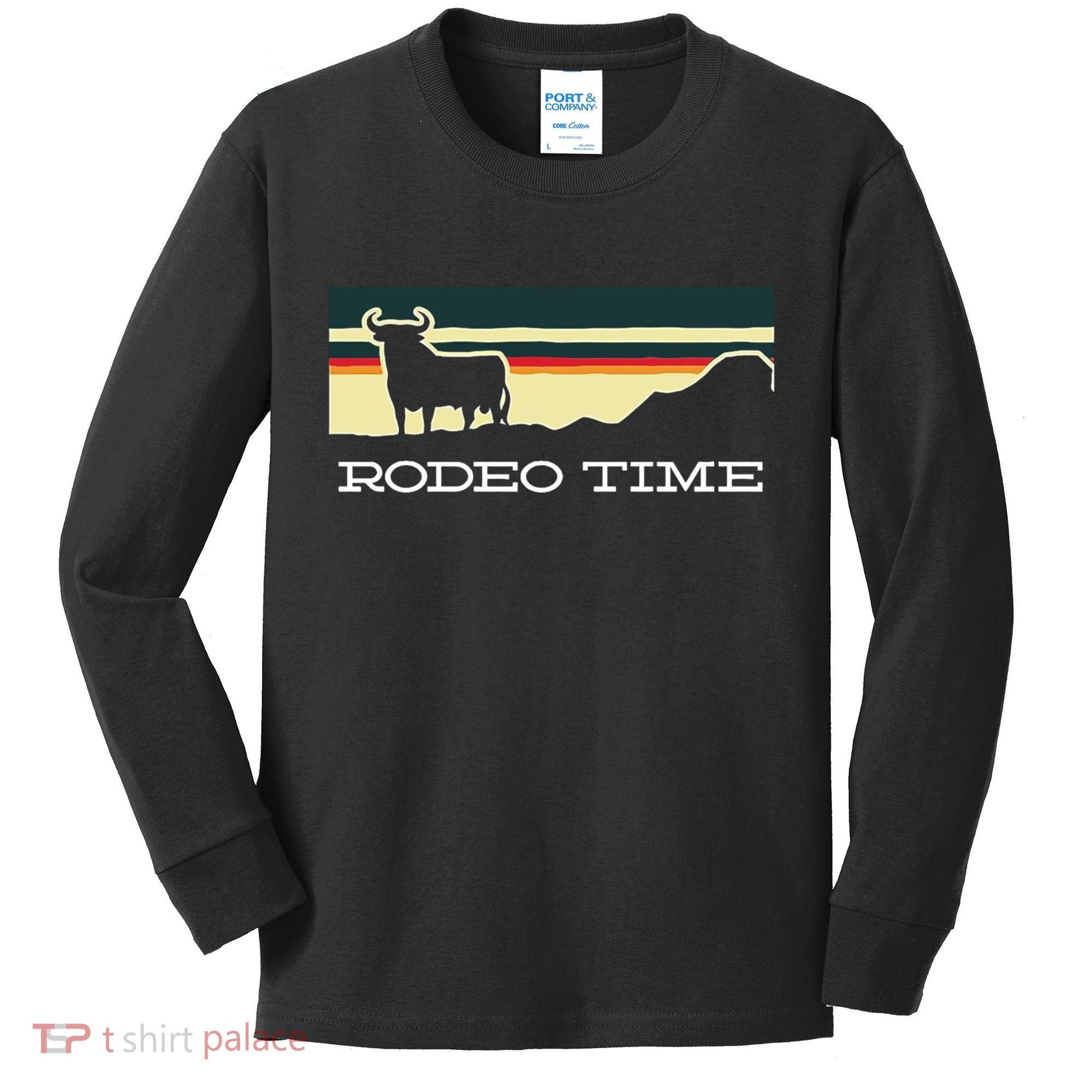 Rodeo Time Cowboy Wild West Cow Horseman Ranch Lasso Boots Kids Long Sleeve Shirt
