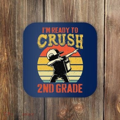 Ready To Crush Second Grade Back To School Dabbing Boy Coaster