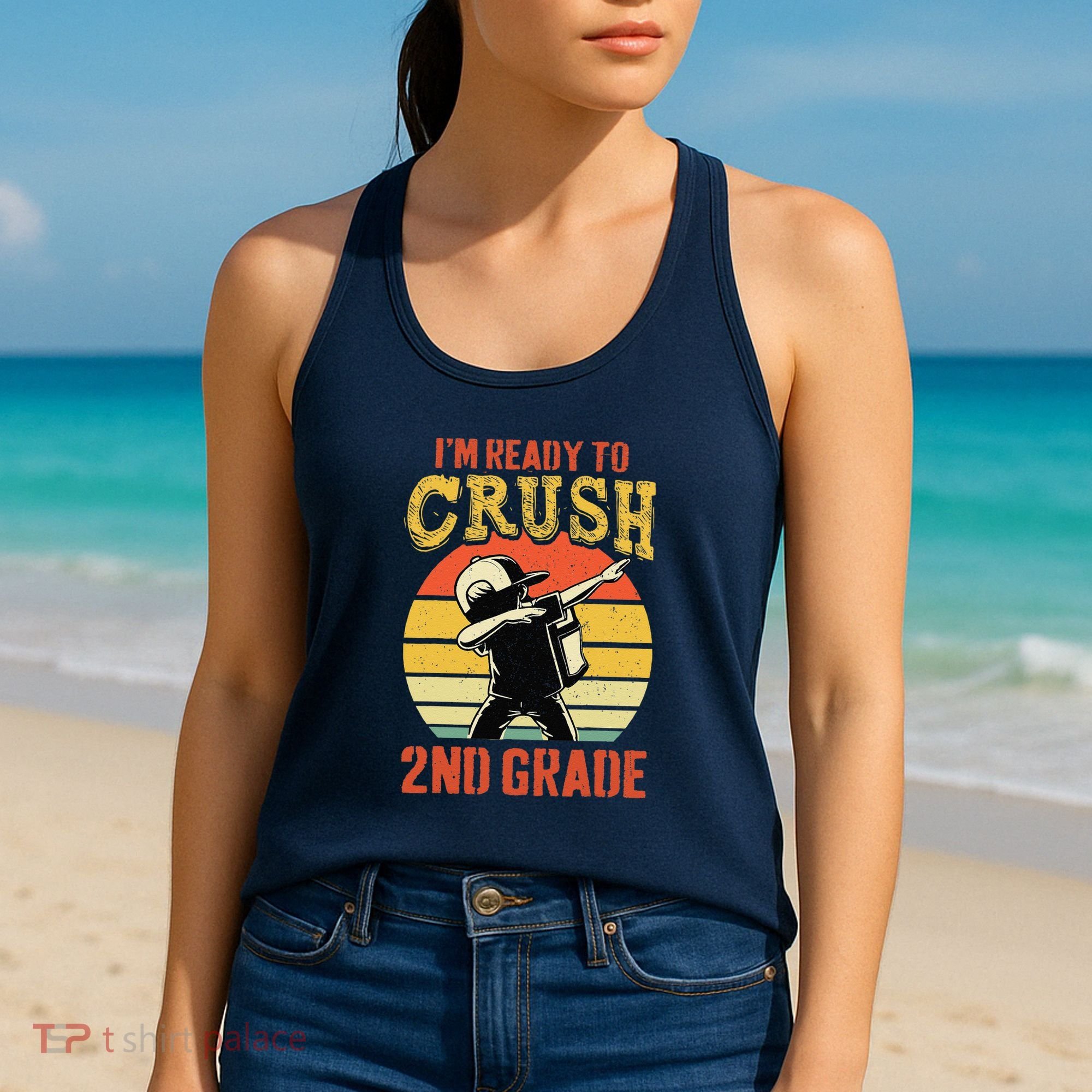 Ready To Crush Second Grade Back To School Dabbing Boy Women's Tank Top