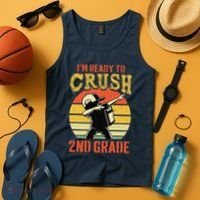 Ready To Crush Second Grade Back To School Dabbing Boy Tank Top thumb 4