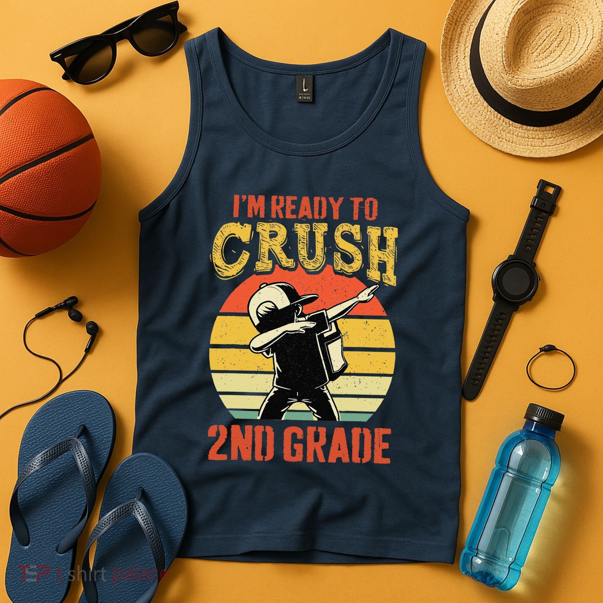Ready To Crush Second Grade Back To School Dabbing Boy Tank Top