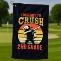 Ready To Crush Second Grade Back To School Dabbing Boy Golf Towel thumb 1