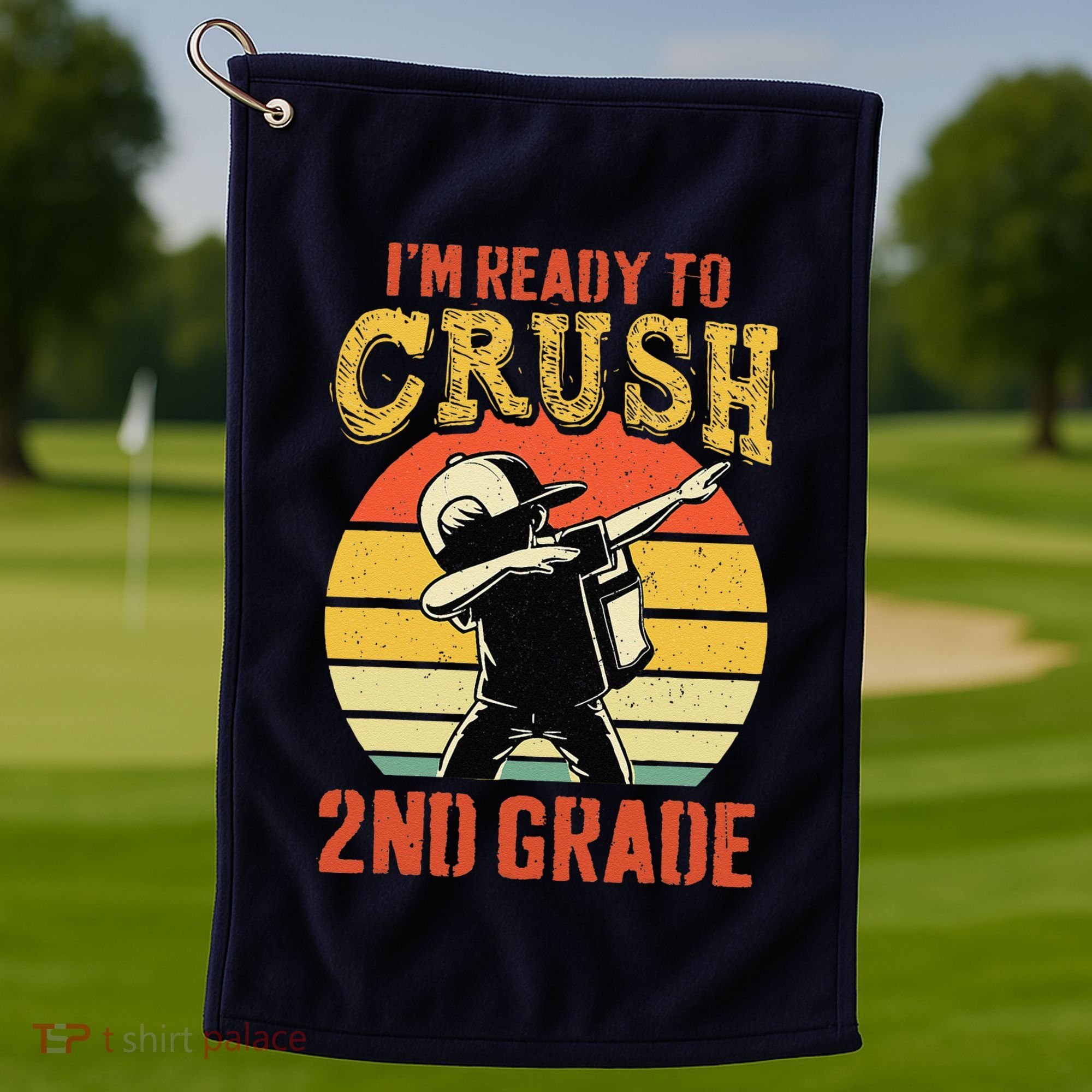 Ready To Crush Second Grade Back To School Dabbing Boy Golf Towel