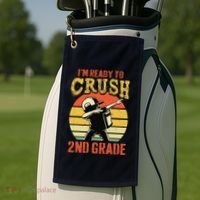 Ready To Crush Second Grade Back To School Dabbing Boy Golf Towel thumb 2