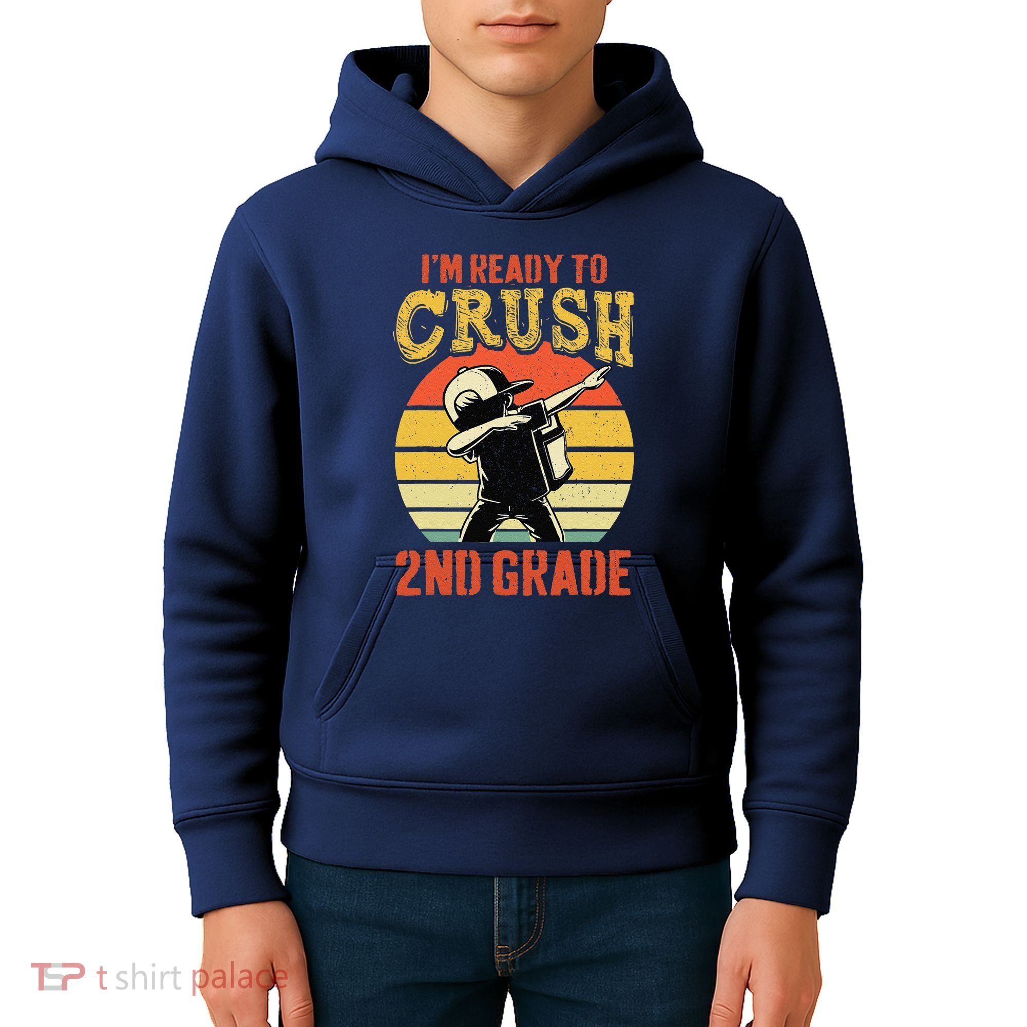 Ready To Crush Second Grade Back To School Dabbing Boy Kids Hoodie