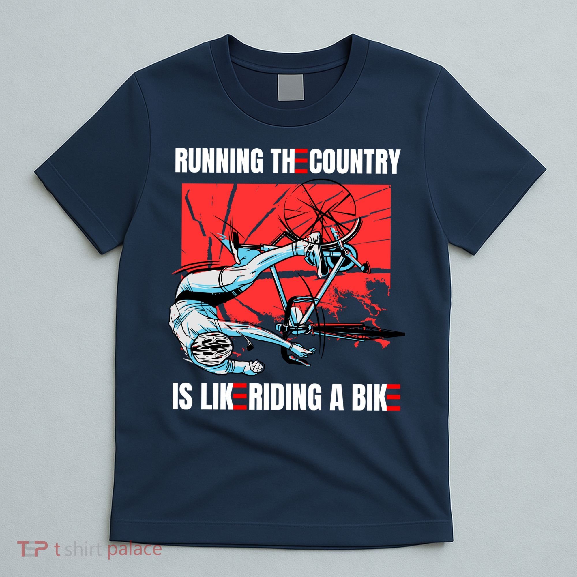 Running The Country Is Like Riding A Bike Merry 4th Of July Biden Falling T-Shirt
